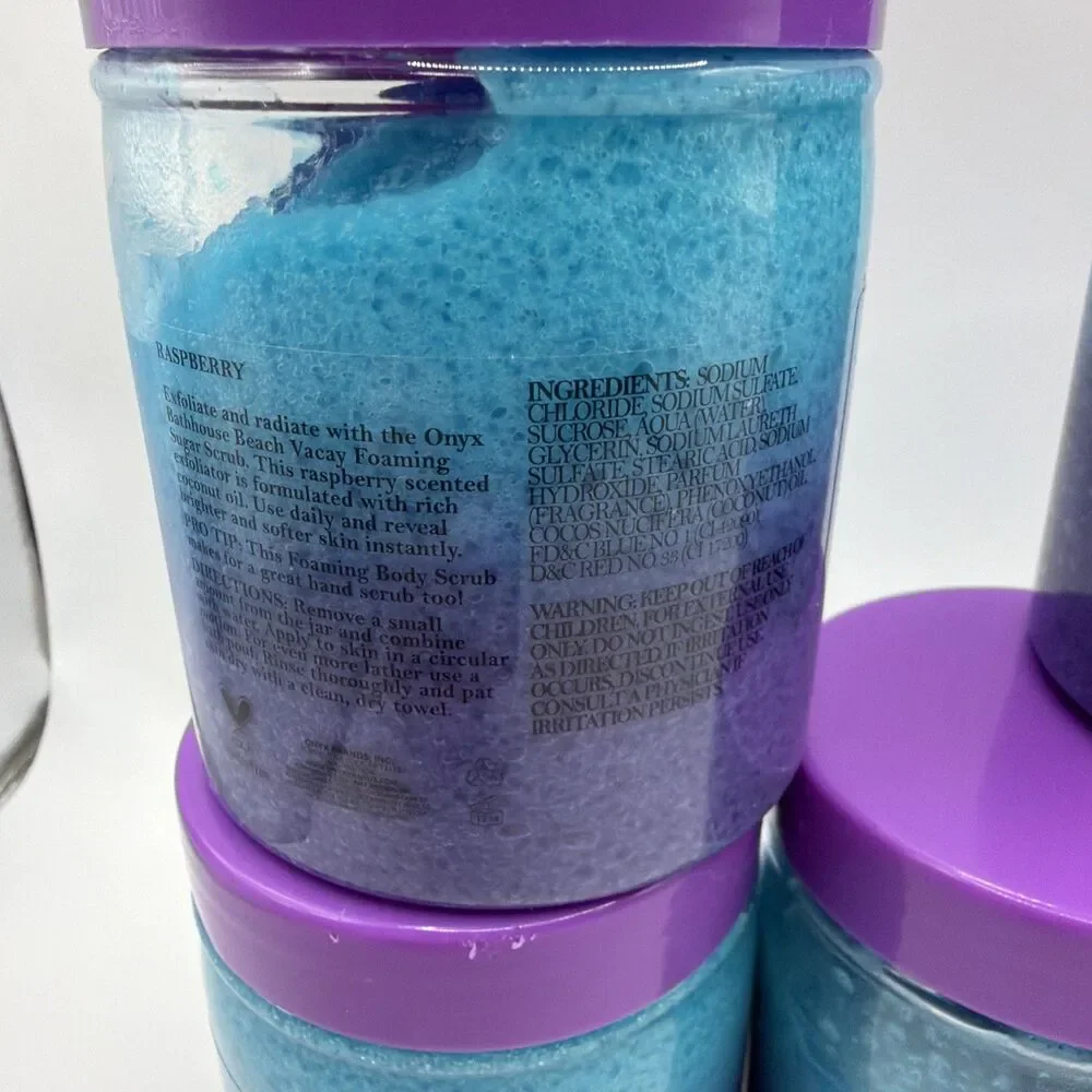 5 Onyx Bathhouse Beach Vacay Foaming Body Scrub w/ Coconut Oil 14 oz Jars - Picture 8 of 8